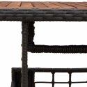 VidaXL Stół Ogrodowy Czarny i naturalny 100 x 55 x 37 cm