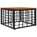 VidaXL Stół Ogrodowy Czarny i naturalny 55 x 55 x 37 cm
