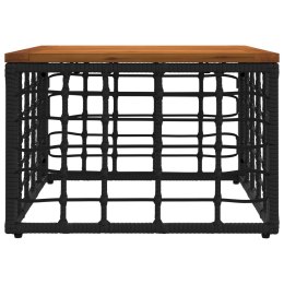 VidaXL Stół Ogrodowy Czarny i naturalny 55 x 55 x 37 cm