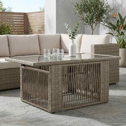 VidaXL Stół Ogrodowy Szary 100 x 55 x 37 cm Rattan PE i Szkło