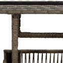 VidaXL Stół Ogrodowy Szary 100 x 55 x 37 cm Rattan PE i Szkło