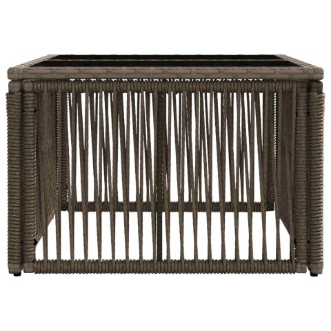 VidaXL Stół Ogrodowy Szary i czarny 55 x 55 x 37 cm Rattan PE i Szkło