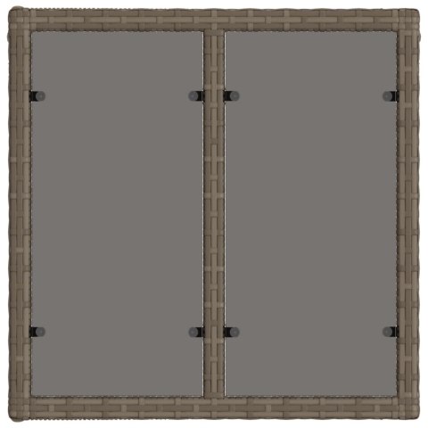 VidaXL Stół Ogrodowy Szary i czarny 55 x 55 x 37 cm Rattan PE i Szkło
