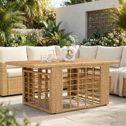VidaXL Stół Ogrodowy naturalny 100 x 55 x 37 cm Rattan PE i Szkło