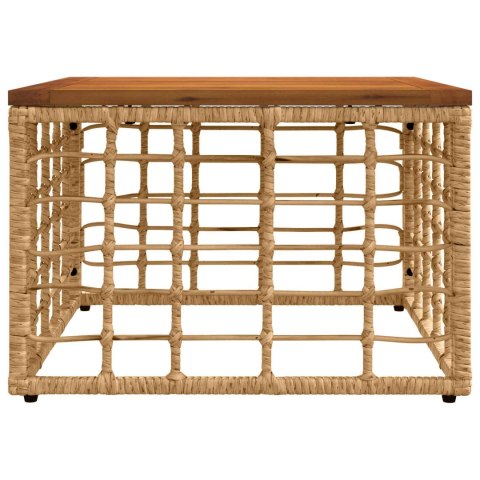 VidaXL Stół Ogrodowy naturalny 55 x 55 x 37 cm Rattan PE i Szkło