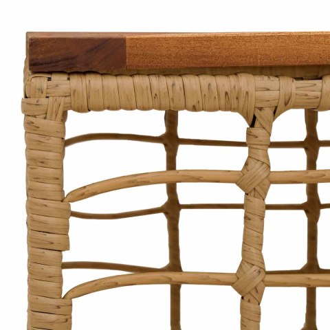 VidaXL Stół Ogrodowy naturalny 55 x 55 x 37 cm Rattan PE i Szkło