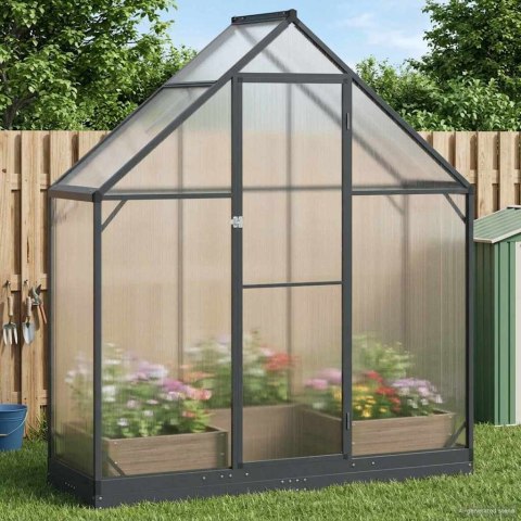 VidaXL Szklarnia Ogrodowa z drzwiami antracytowy 183,5 x 63,5 x 207 cm