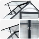 VidaXL Szklarnia Ogrodowa z drzwiami antracytowy 183,5 x 63,5 x 207 cm
