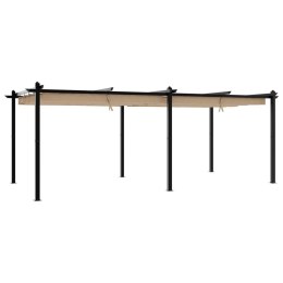 VidaXL Altana ogrodowa ze zwijanym dachem, taupe, 3x6 m, aluminium