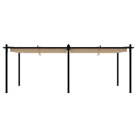 VidaXL Altana ogrodowa ze zwijanym dachem, taupe, 3x6 m, aluminium