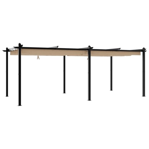 VidaXL Altana ogrodowa ze zwijanym dachem, taupe, 3x6 m, aluminium