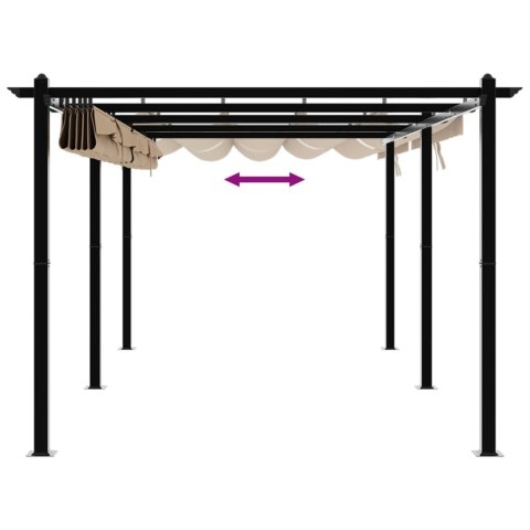 VidaXL Altana ogrodowa ze zwijanym dachem, taupe, 3x6 m, aluminium