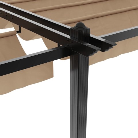 VidaXL Altana ogrodowa ze zwijanym dachem, taupe, 3x6 m, aluminium