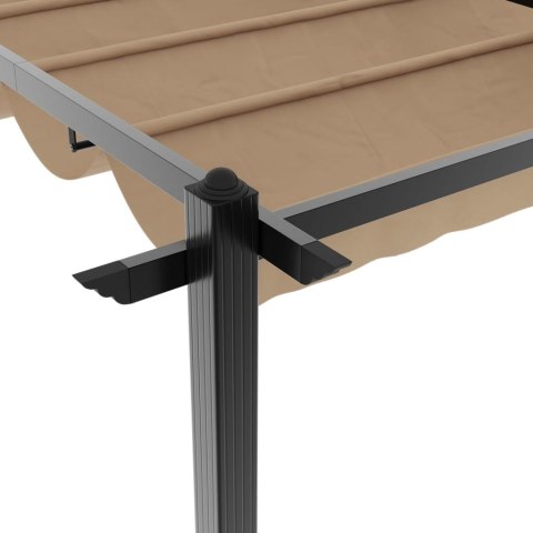 VidaXL Altana ogrodowa ze zwijanym dachem, taupe, 3x6 m, aluminium