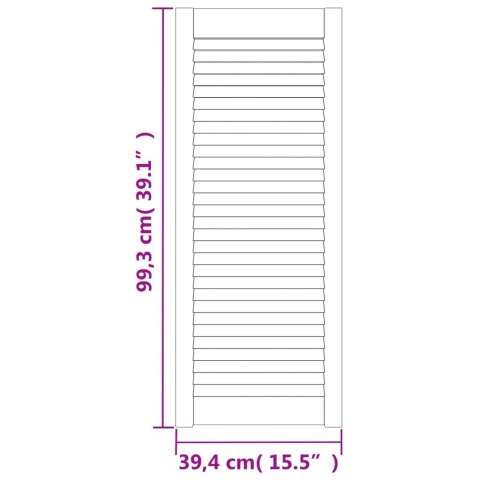 VidaXL Drzwi żaluzjowe do szafki, 2 szt., białe, 99,3x39,4 cm, sosnowe