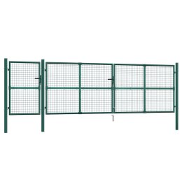 VidaXL Siatkowa bramka ogrodowa zielona 500x125 cm ocynkowana stal