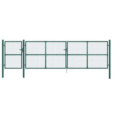 VidaXL Siatkowa bramka ogrodowa zielona 500x125 cm ocynkowana stal