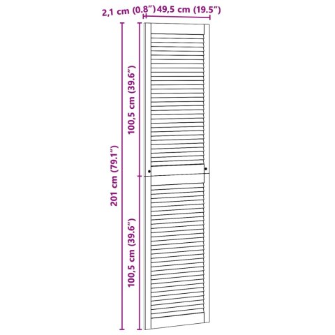 VidaXL Drzwi do szafki z drzwiami 4 pcs Naturalny 201 x 2,1 x 49,5 cm
