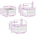 VidaXL Zestawy sof z poduszką 11 pcs Lite Drewno Akacji