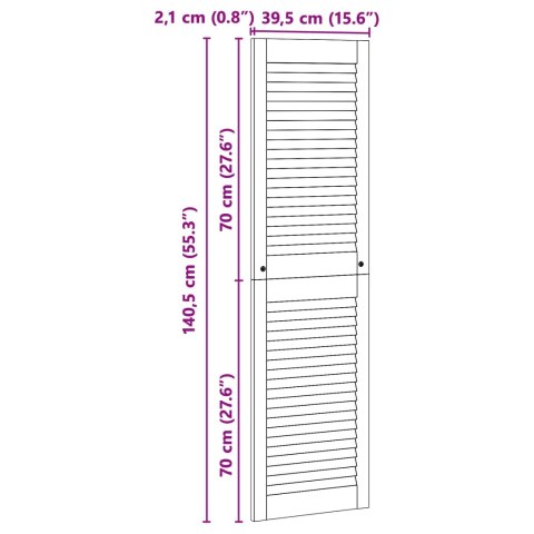 VidaXL Drzwi do szafki 2 pcs Naturalny 140,5 x 2,1 x 39,5 cm