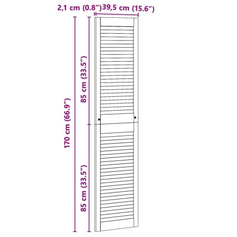 VidaXL Drzwi do szafki z drzwiami 2 pcs Naturalny 170 x 2,1 x 39,5 cm