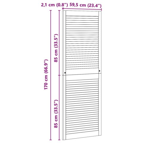 VidaXL Drzwi do szafki z drzwiami 2 pcs Naturalny 170 x 2,1 x 59,5 cm