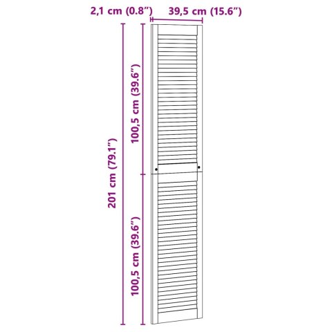 VidaXL Drzwi do szafki z drzwiami 2 pcs Naturalny 201 x 2,1 x 39,5 cm