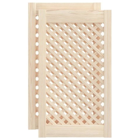 DRZWICZKI DO SZAFKI Z KRATKĄ MEBLOWE 2 SZT 39,5X69 CM LITE DREWNO SOSNOWE