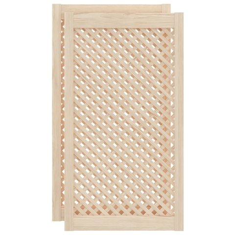 DRZWICZKI DO SZAFKI Z KRATKĄ 2 SZT 49,5X99 CM LITE DREWNO SOSNOWE MEBLOWE