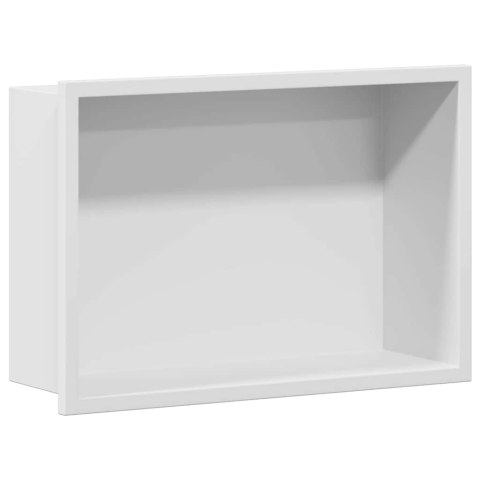 VidaXL Nisza prysznicowa Biały 30 x 20 x 9,5 cm Stal nierdzewna