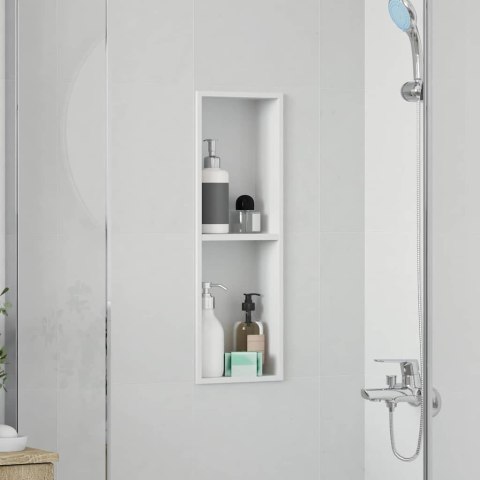 VidaXL Nisza prysznicowa Biały 60 x 20 x 9,5 cm Stal nierdzewna