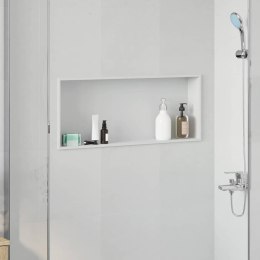 VidaXL Nisza prysznicowa Biały 75 x 30 x 9,5 cm Stal nierdzewna