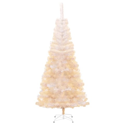 VidaXL Sztuczna choinka z opalizującymi końcówkami, biała, 240 cm, PVC