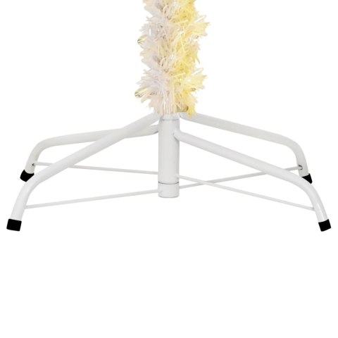 VidaXL Sztuczna choinka z opalizującymi końcówkami, biała, 240 cm, PVC