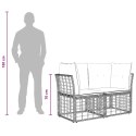 VidaXL Ogrodowy loveseat 2 pcs Czarny i Ciemnoszary polirattan