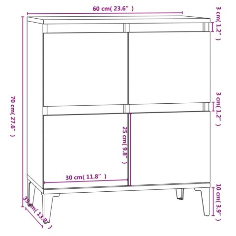 VidaXL Komoda, biała, 60x35x70 cm, materiał drewnopochodny