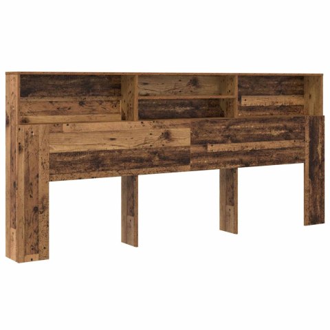 VidaXL Szafka z zagłówkiem z półką Stare drewno 220 x 19 x 101,5 cm