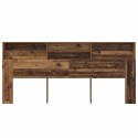 VidaXL Szafka z zagłówkiem z półką Stare drewno 220 x 19 x 101,5 cm