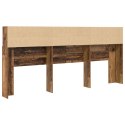 VidaXL Szafka z zagłówkiem z półką Stare drewno 220 x 19 x 101,5 cm