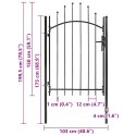 BRAMA OGRODOWA WOERDEN, STAL, 1X1,5 M, CZARNA