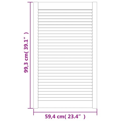 VidaXL Drzwi żaluzjowe do szafki, 2 szt., białe, 99,3x59,4 cm, sosnowe