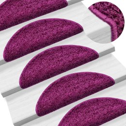 VidaXL Maty na schody 10 szt. 56x17x3 cm Fioletowe półokrągłe