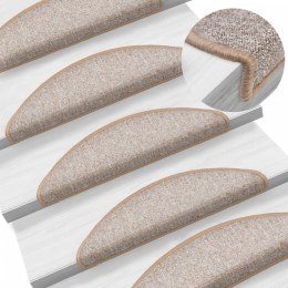 VidaXL Maty na schody 10 szt. 56x17x3 cm Jasnobrązowe półokrągłe