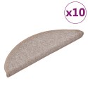 VidaXL Maty na schody 10 szt. 56x17x3 cm Jasnobrązowe półokrągłe
