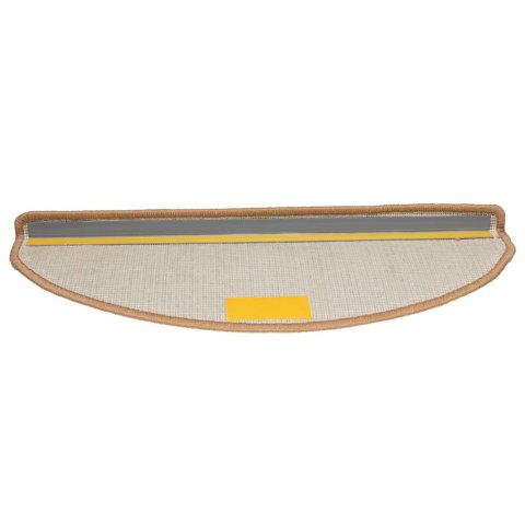 VidaXL Maty na schody 10 szt. 65x21x4 cm Beżowe półokrągłe duże
