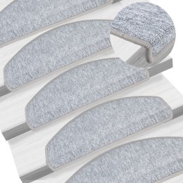 VidaXL Maty na schody 10 szt. 65x24x4 cm Jasnoszare Półokrągłe Duże