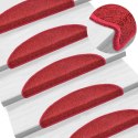 VidaXL Maty na schody 15 szt. 56x17x3 cm Czerwone Półokrągłe