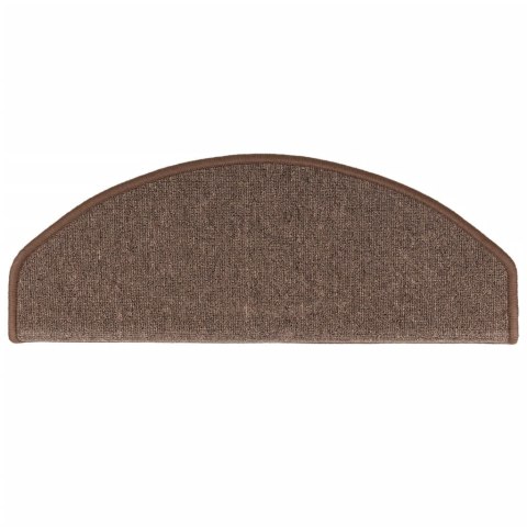 VidaXL Maty na schody 15 szt. 65x24x4 cm Brąz kawowy Półokrągły Duży