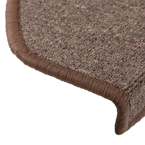 VidaXL Maty na schody 15 szt. 65x24x4 cm Brąz kawowy Półokrągły Duży