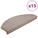 VidaXL Maty na schody 15 szt. 65x24x4 cm Jasnobrązowe, półokrągłe, duże